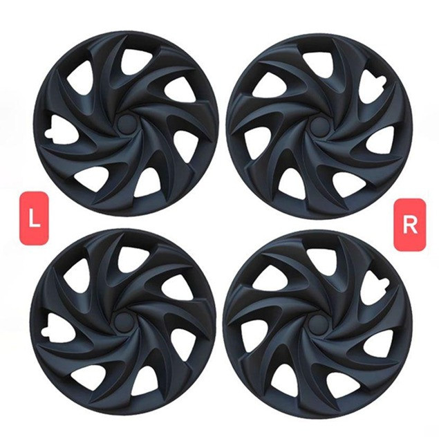 Model Y Asymmetric Cyclone Hubcap -19 "- [Matte black] 4-piece set