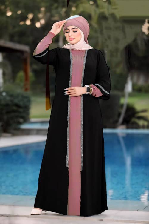 عباية نسائية قطعتين قماش يوريو